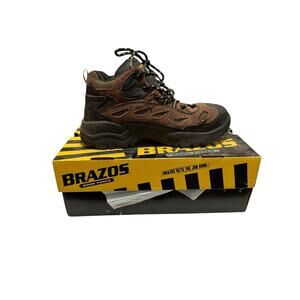 Brazos Workforce Steel Toe Brown Boots Size 9 BR9040